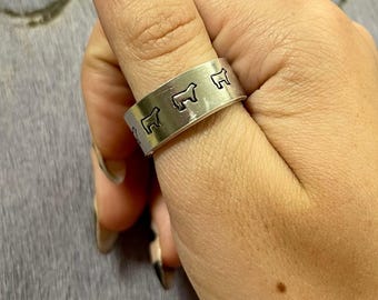 Tierschmuck | Kuh, Schwein, Ziege, Lamm, Ochse, Färse, Brahmane Ring | Handgestempelter Ring | Verstellbar