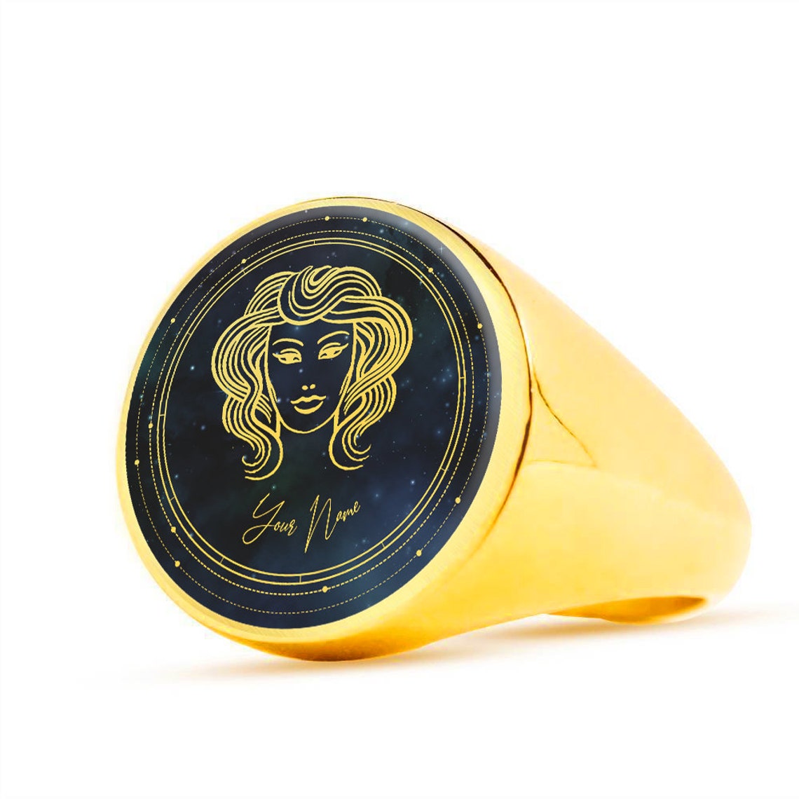Virgo Zodiac ring Virgo Custom Name Ring Zodiac Etsy