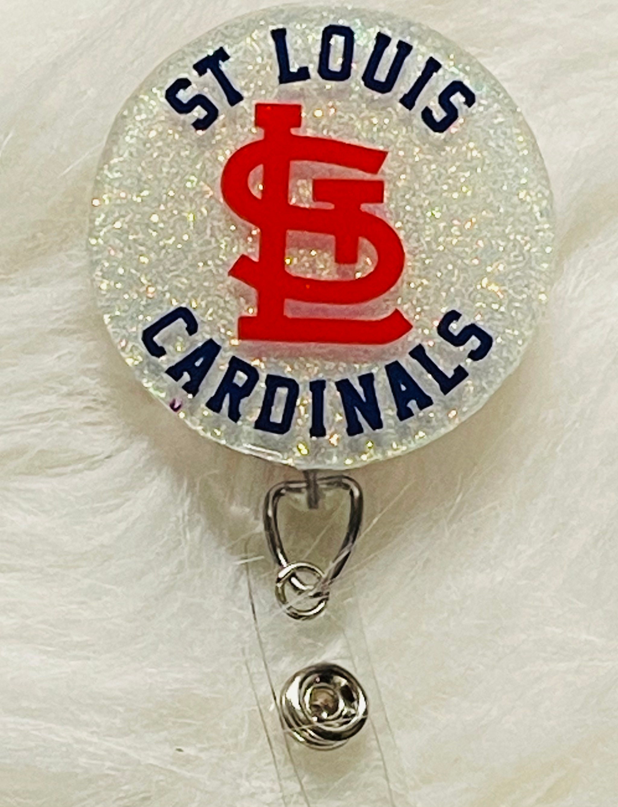 NewLightGifts Personalized St Louis Cardinals Keychain Tag - Retro Key Tag - Custom Engraved - Fan Name - Baseball Coach Gift - Licensed MLB Key Ring