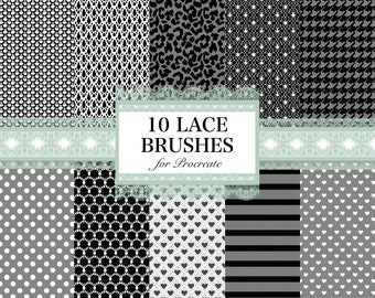 Lace Procreate Brushes, Seamless Pattern Brush Set (Digital Download)