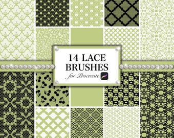 Lace Brushes for Procreate, Seamless Pattern Brush Set (Digital Download)