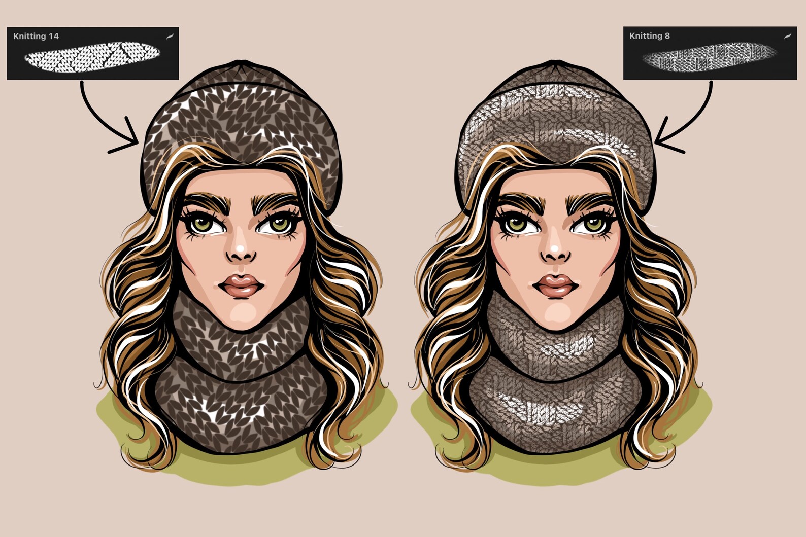 Knitting Brushes Procreate Knit Seamless Pattern Fashion iPad Etsy