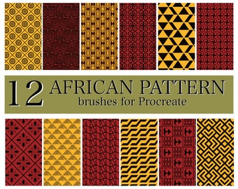 Afrikanska mönsterpenslar för fortplantning, etniska ornament (digital nedladdning)