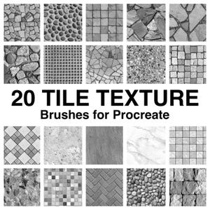 Tile brushes procreate, interior pattern brushes, tile texture procreate, mosaics brush procreate, iPad tile, Seamless tile procreate