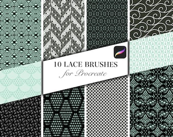 Lace Brushes for Procreate, Seamless Patterns (Digital Download)