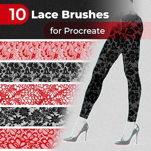 10 naadloze kantpatroonborstels voor Procreate (digitale download)
