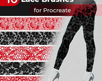 10 Lace Seamless Pattern Brushes for Procreate (Digital Download)