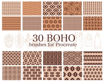 Boho brushes, Texture stamp procreate, Boho procreate, Bohemian abstract brush, Procreate texture brushes, Procreate patterns Boho stamp set