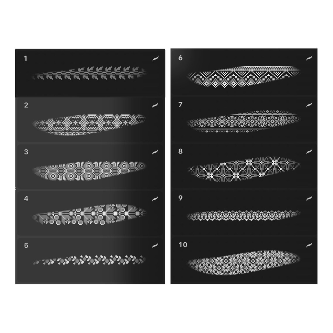 10 Ukrainian Embroidery Brushes Procreate Ukraine National Pattern