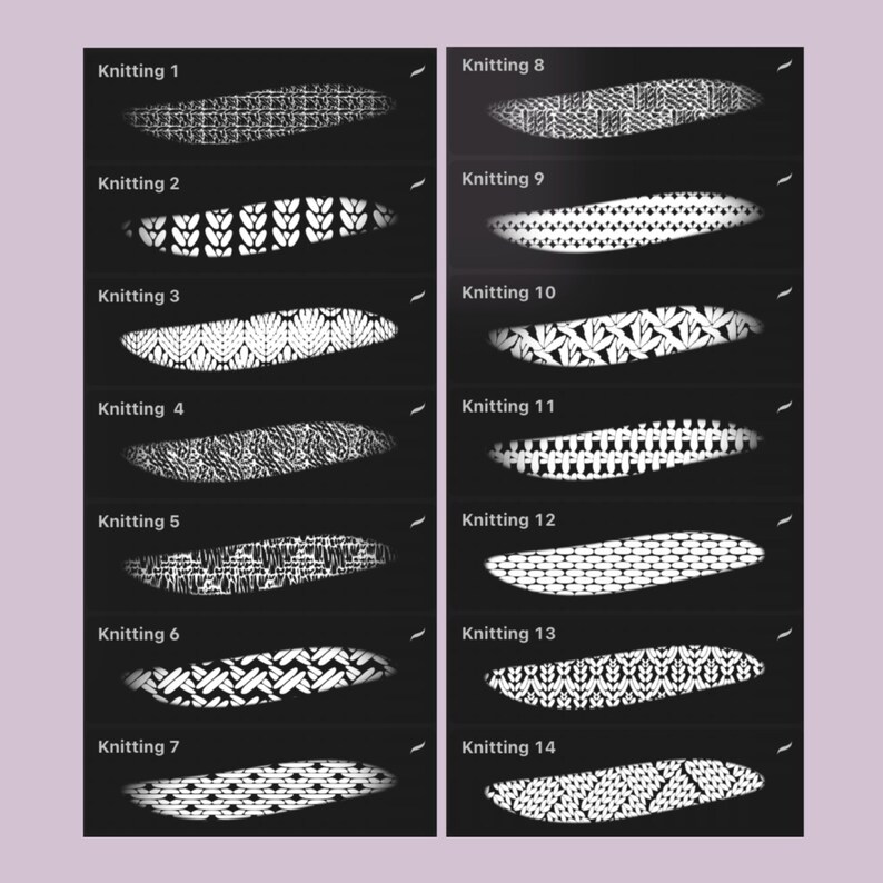 Knitting Brushes Procreate Knit Seamless Pattern Fashion iPad Etsy