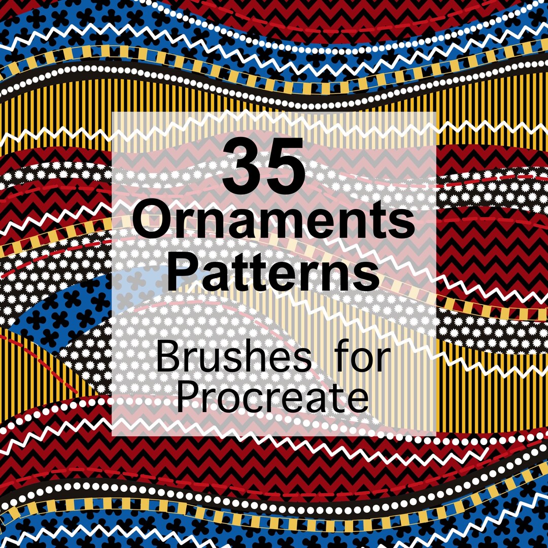 Ornament Pattern Brushes for Procreate | 35 Border Brush Set (digital ...