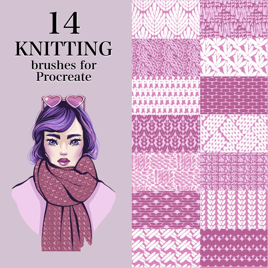 Knitting Brushes Procreate Knit Seamless Pattern Fashion iPad Etsy