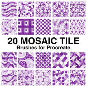 Mosaics brush procreate, Tile brushes procreate, interior pattern brushes, Tile texture procreate, iPad tile, Seamless tile procreate