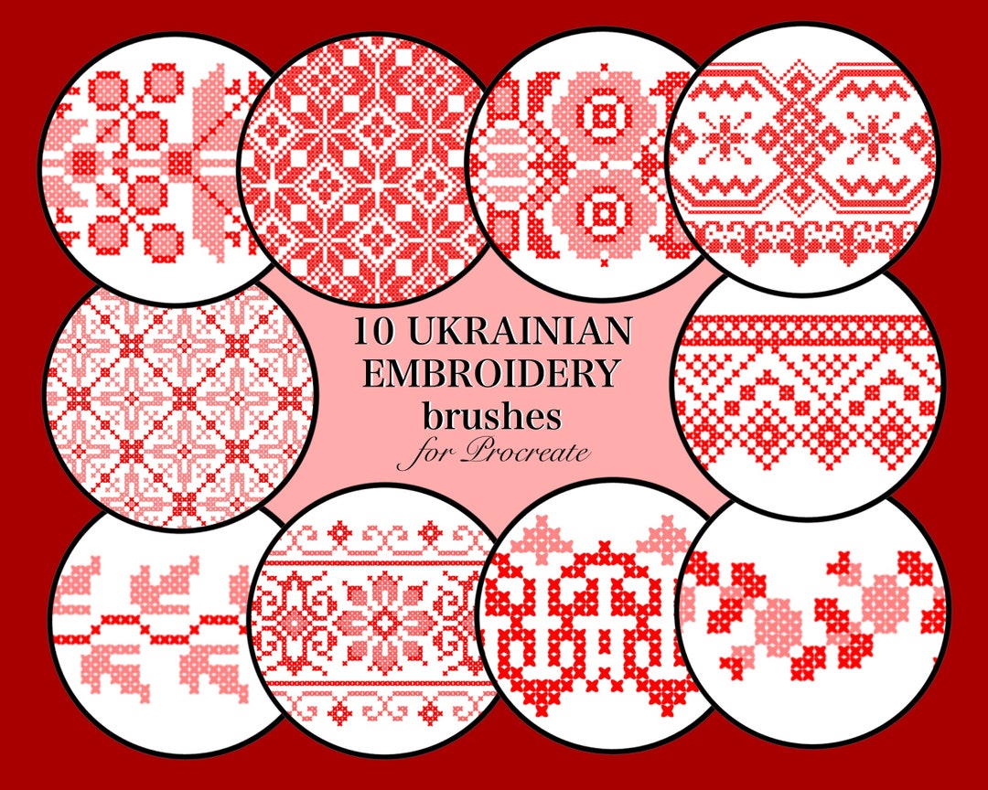 10 Ukrainian Embroidery Brushes Procreate Ukraine National Pattern