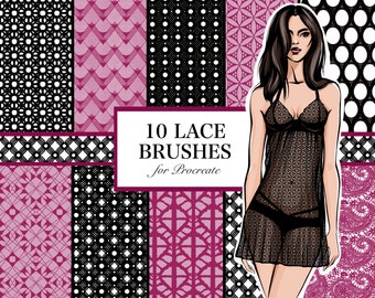 Lace Brushes for Procreate, Seamless Patterns (Digital Download)