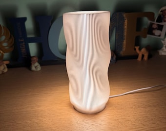 Lámpara de noche LED con diseño ondulado: moderna lámpara USB, luz suave, decoración de interiores