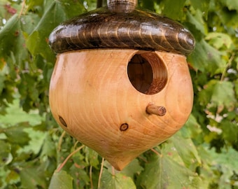 Solid Wood Acorn Birdhouse Handcrafted by an Amish Craftsman