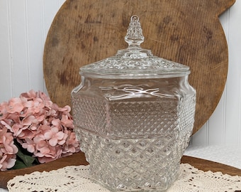 Vintage Anchor Hocking Hexagon Cookie Jar