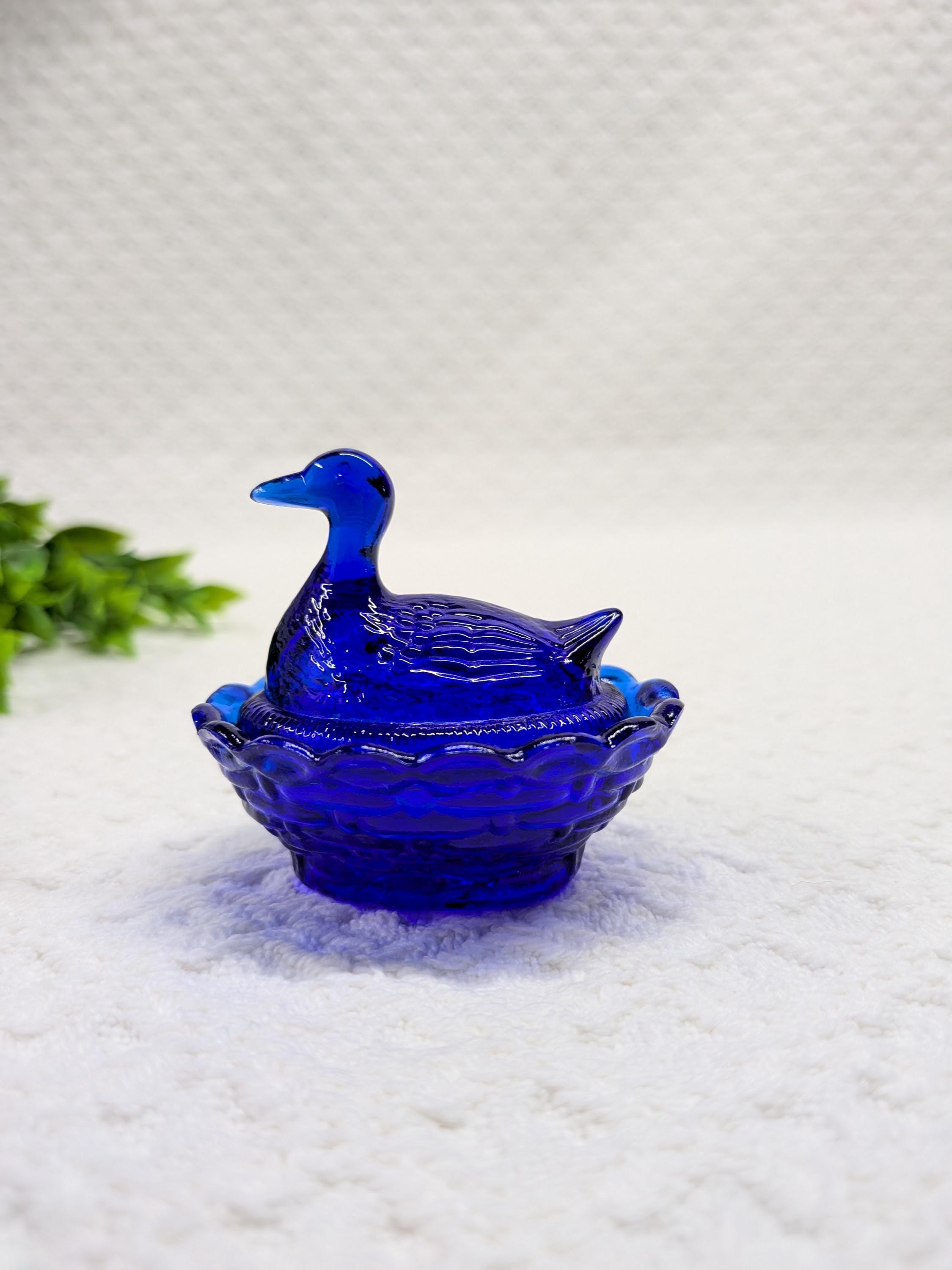 Vintage Boyd Cobalt Blue Duck on Nest Salt Cellar - Etsy