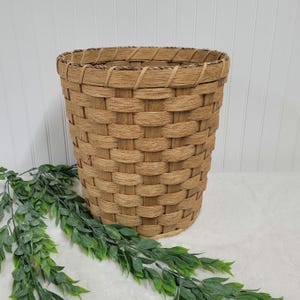 Round Trash Can Basket, Amish Handmade Woven Basket