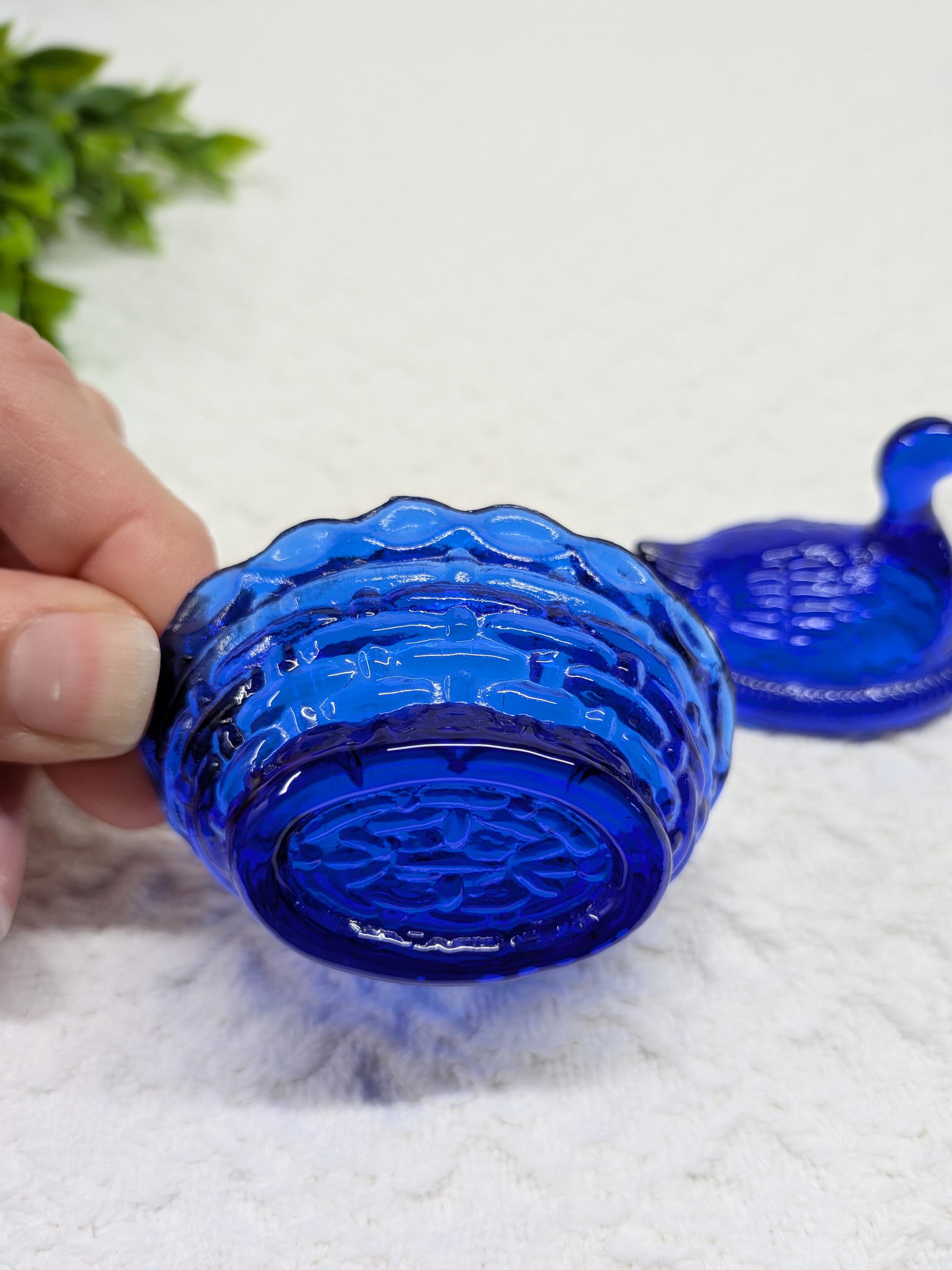 Vintage Boyd Cobalt Blue Duck on Nest Salt Cellar - Etsy