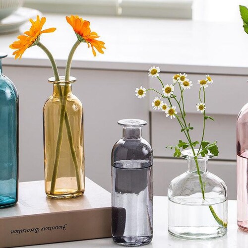 Classic Multicoloured Glass Bottle Vase Collection Etsy