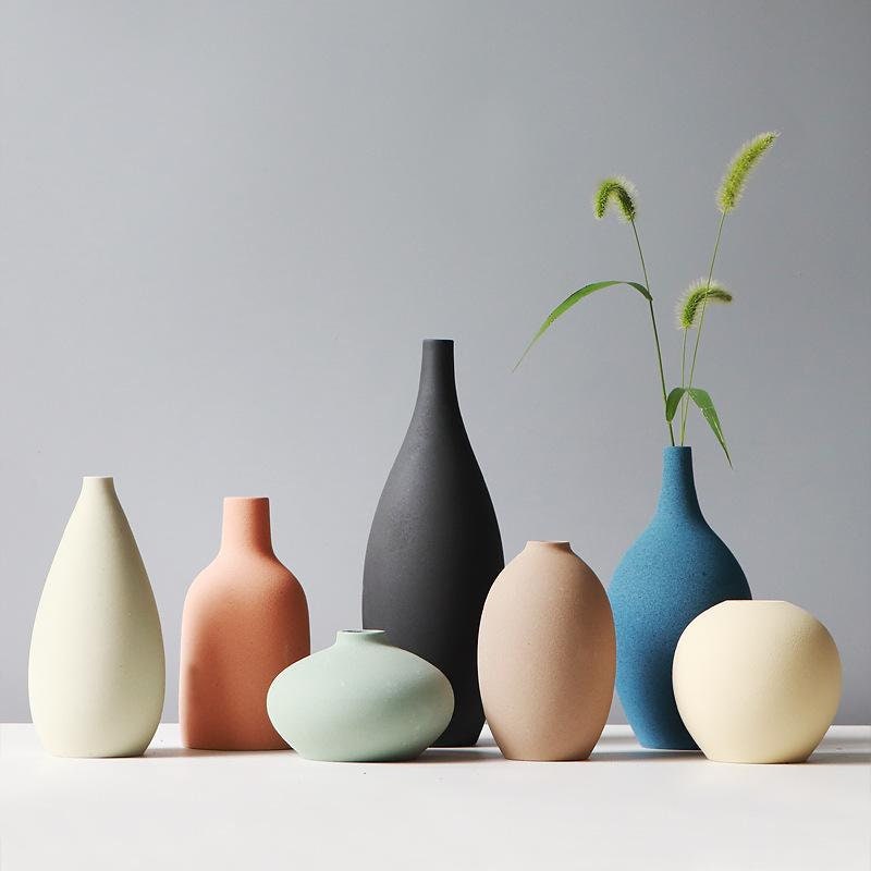 Modern Minimalist Matte Pastel Mini Ceramic Vase Collection
