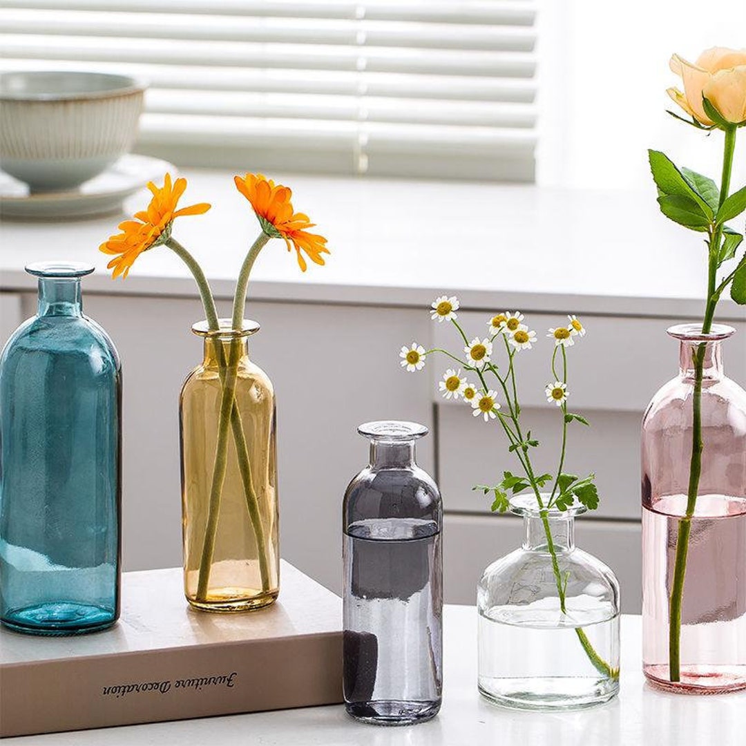 Classic Multicoloured Glass Bottle Vase Collection Etsy