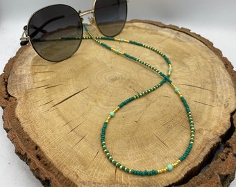 Chaîne de lunettes d'été verte