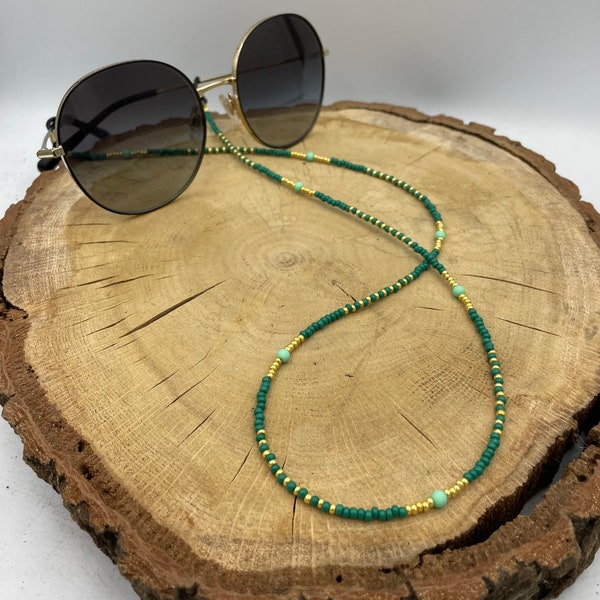 Chaîne de lunettes d'été verte