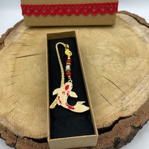 Goldenes rotes Fisch-Lesezeichen