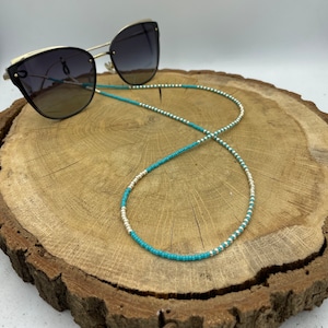 Silver Turquoise Glasses Chain