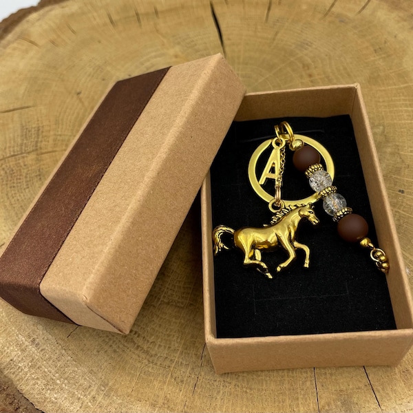 Personal Brown Golden Horse Keychain