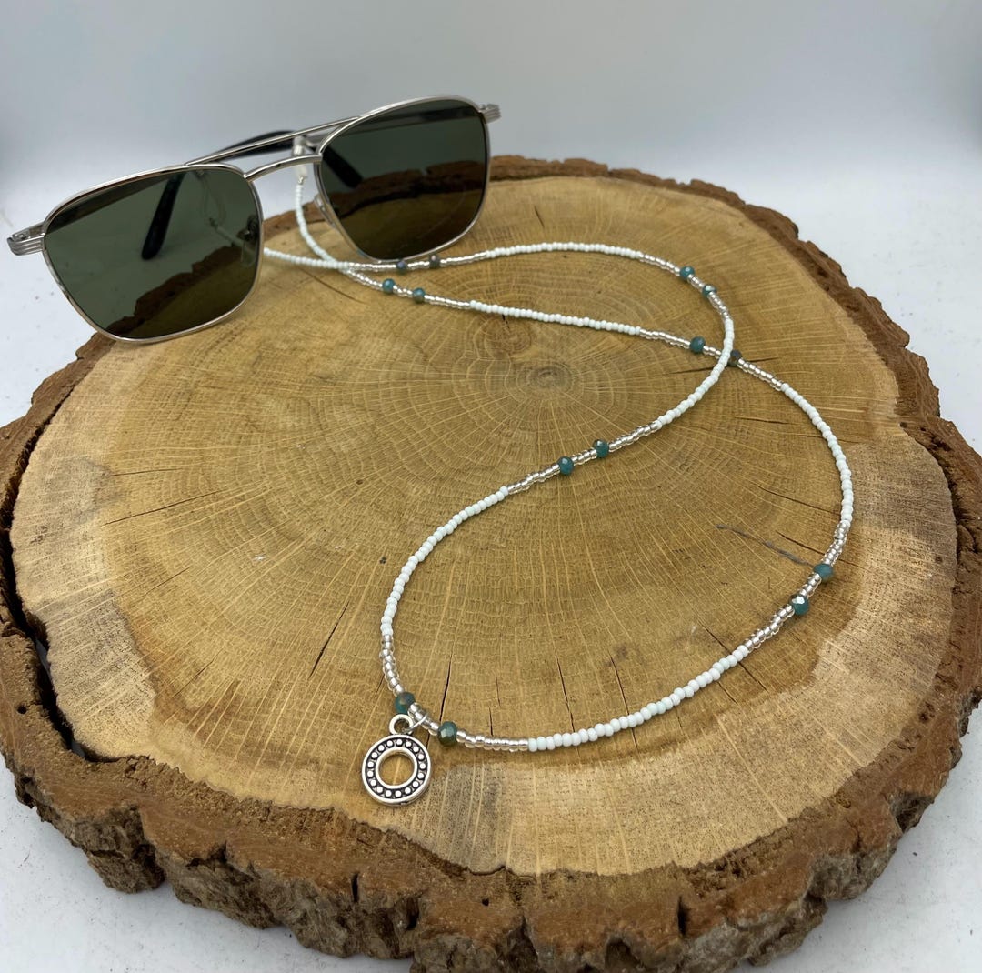 Green Silver Sparkle Glasses Chain - Etsy