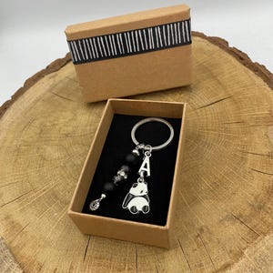 Porte-clés Panda personnel argent/or