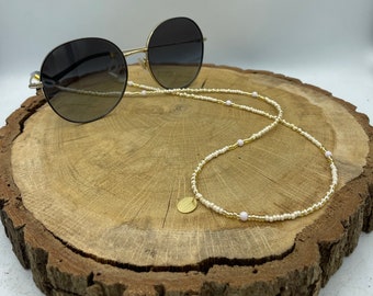Hellrosa-goldene Brillenkette