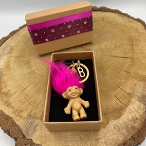 Neonpinker persönlicher Troll-Schlüsselanhänger
