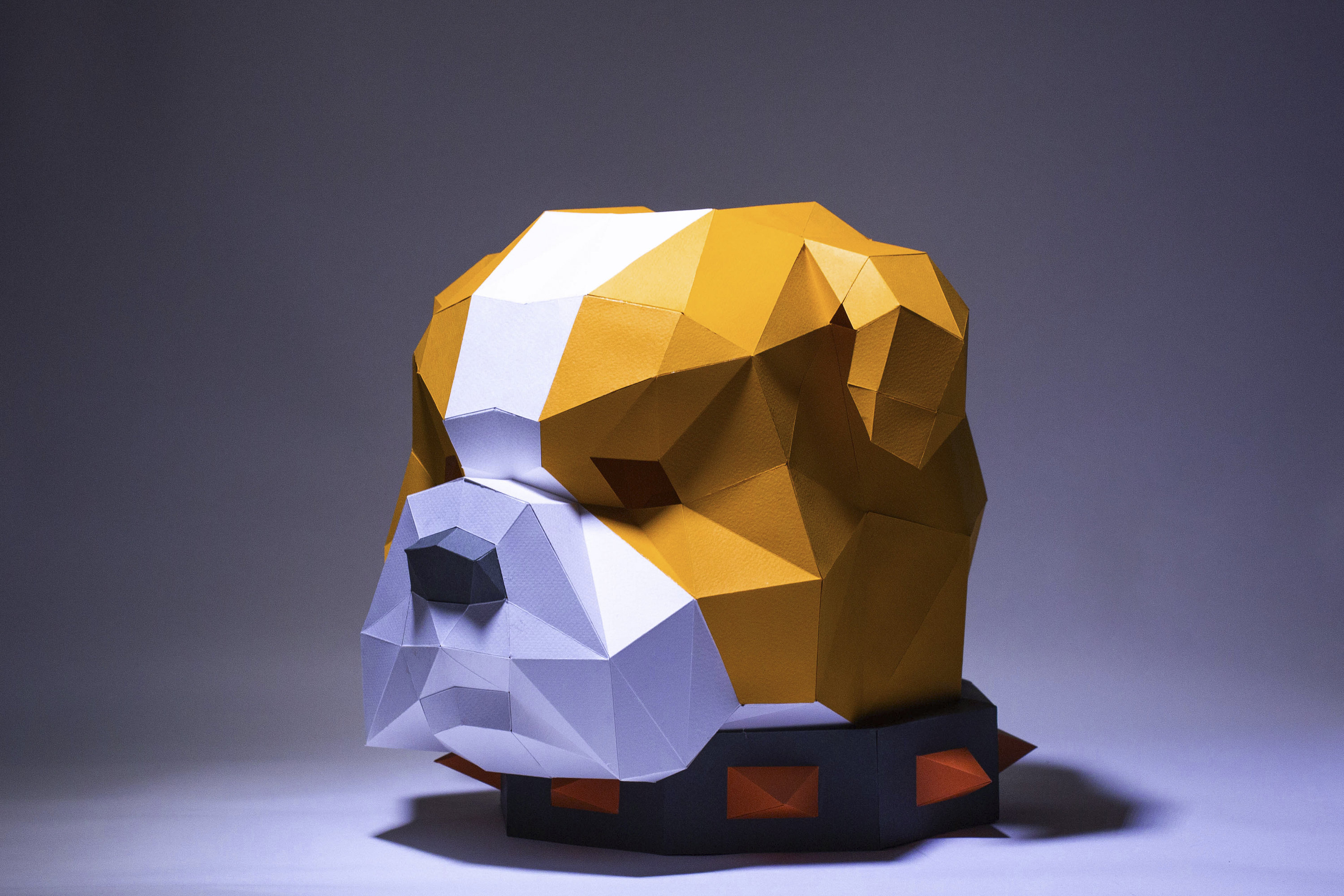Bull Dog Mask Papercraft Mask Template Origami PDF Download Etsy