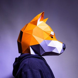 Shiba inu Mask Papercraft Mask Template Origami PDF | Etsy