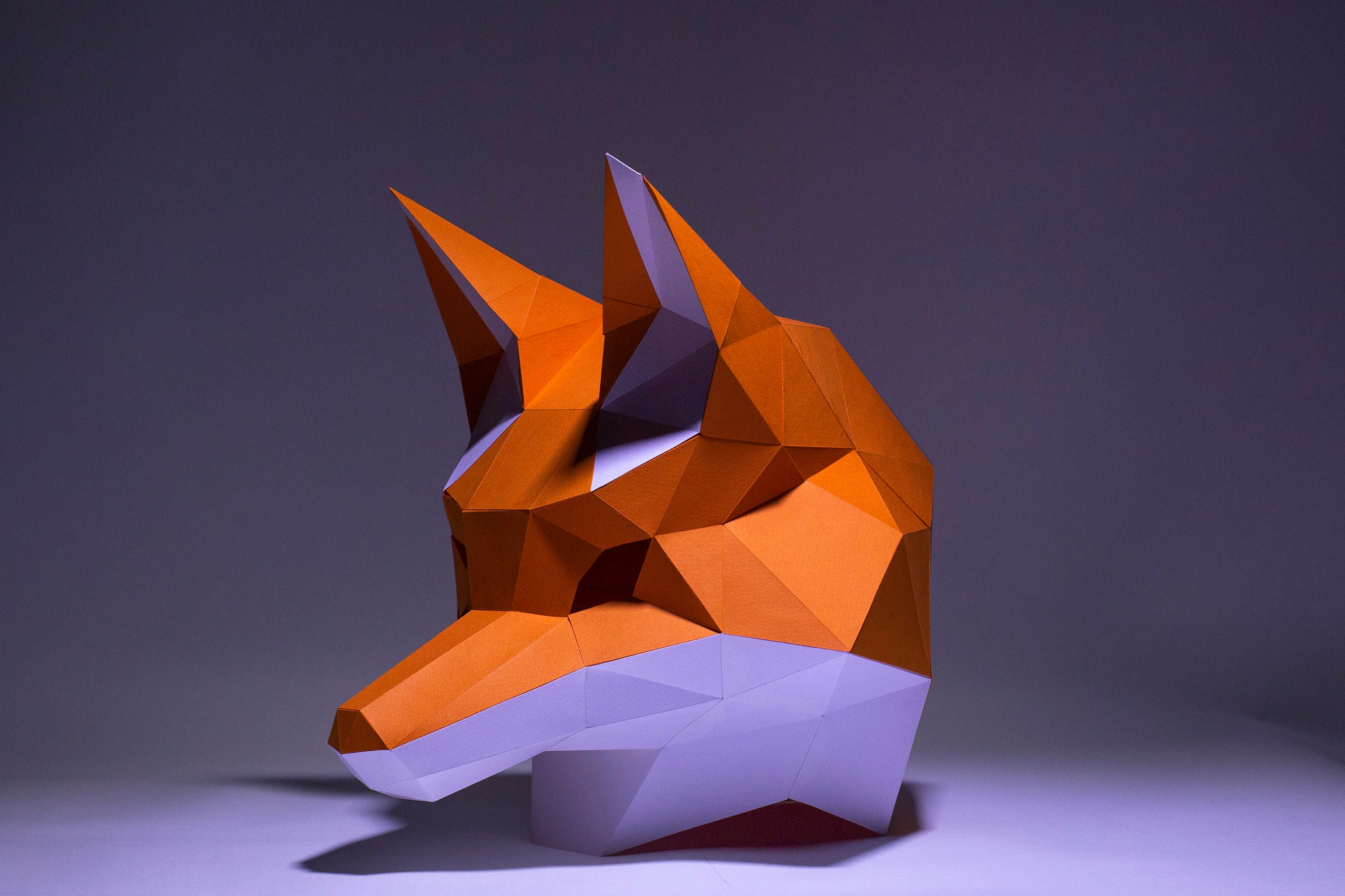 Fox Mask Papercraft Mask Template Origami PDF Download DIY Etsy