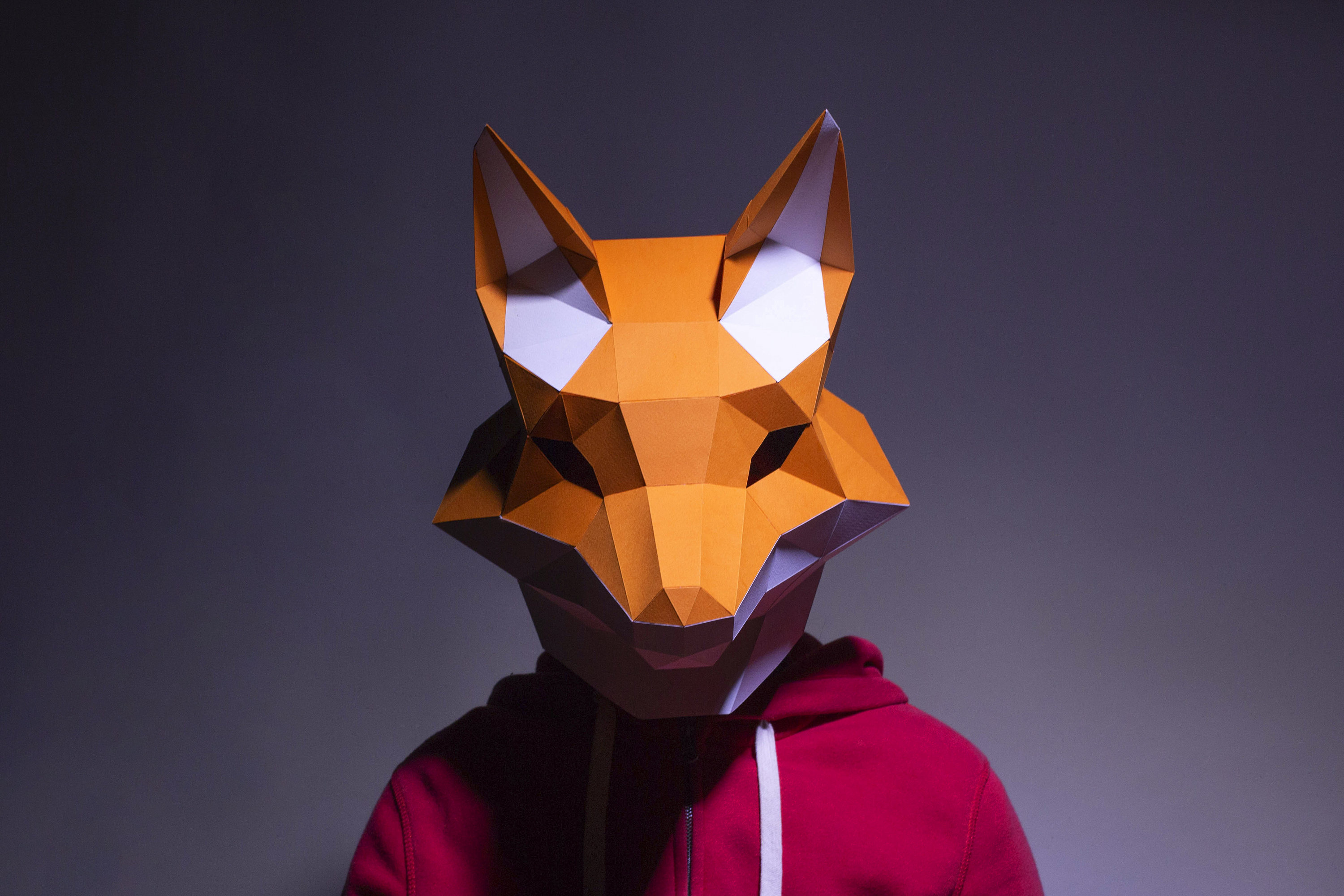 Fox Mask Papercraft Mask Template Origami PDF Download DIY Etsy