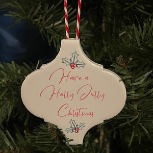 Vintage Holly Jolly Christmas ornament
