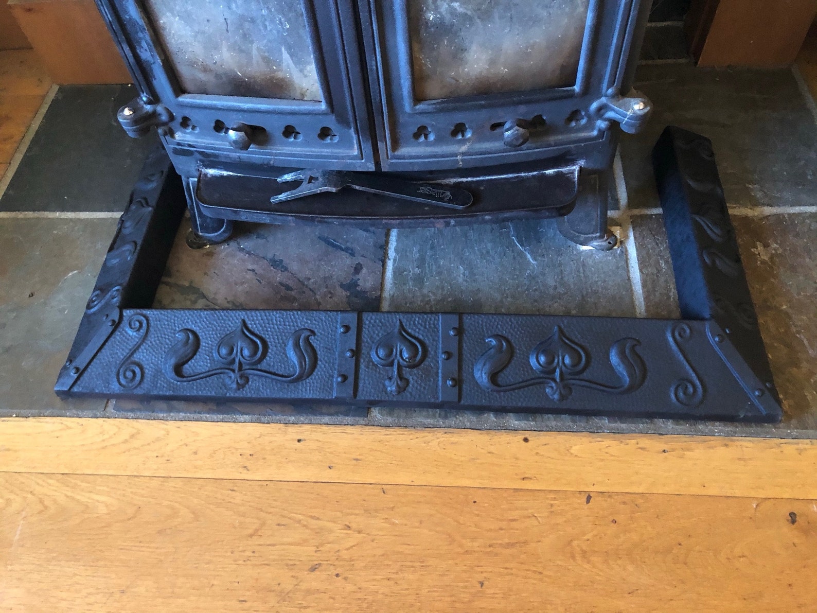 Art Nouveau Fire Fender Cast Iron Fire Fender Kerb 1890 Etsy