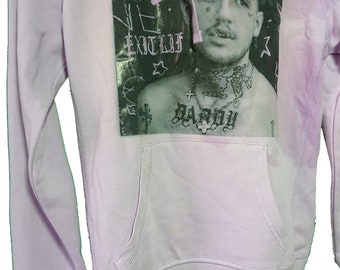 Handmade print Lilac hoodie Never Die jacket inspired