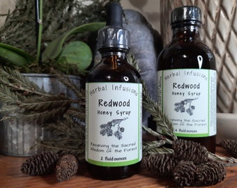 Redwood Syrup (Sacred Ancient Tree Medicine from the Redwood Forest; Early spring needles infused in Humboldt Honey & Redwood Hemp Vodka)