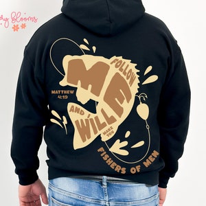 Fishers of Men Hoodie Fathers Day Sublimation Designs Downloads Christian PNG File Retro Vintage Church Jesus Faith Bible Christian Dad