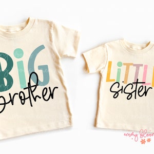 Sibling Colorful Matching Big Brother Little Sister PNG Bundle, Sibling, New Baby Announcement, Sublimation Digital Download