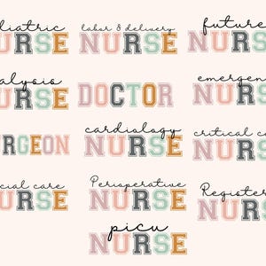 Nurse PNG Bundle, Trendy Png, Nurse Png, Appreciation Png, College Png, Preppy Png, Healthcare Png, Occupational Png, Career Png, Craft image 2