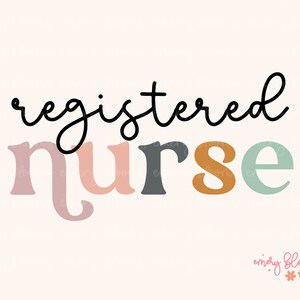 Registered Nurse PNG Digital Design Download, Retro Sublimation Nurse PNG, Boho Nurse T Shirt Design, Print File for Nurses, Healthcare