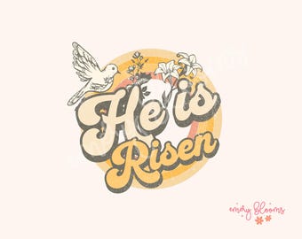 Retro Easter PNG He Is Risen Sublimation Happy Easter T Shirt Designs Downloads Trendy Christian Sublimation Vintage Jesus Shirt DTF Print 2